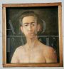 Still Life painting by Rossi - Portrait of a young man by Paretti, oil on canvas double-sided, 1930s