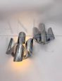 Pair of chromed wall lights attributed to Reggiani, 1970s design
