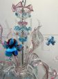 Rezzonico chandelier in colored Murano glass, Cesare Toso company, 1970s