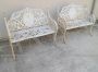 Pair of vintage cast iron garden benches