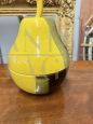 Vintage yellow ceramic pear shaped container, 1970s                            