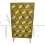 Tallboy dresser with optical colored glass tiles