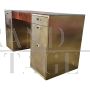Design desk in brass and briar with filing drawer unit