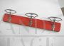 Vintage red formica wall coat rack, Italy 1970s