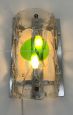 Wall light applique attr. Mazzega in Murano glass with green decoration