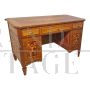 Richly inlaid antique style Lombard centre desk