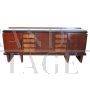 1930s Art Deco sideboard with black glass top  