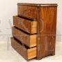 Antique Biedermeier dresser in walnut briar with drop-down top