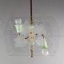 Pietro Chiesa style glass and brass chandelier, 1940s