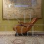 Reclining armchair by Nello Pini in brown skai