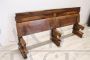 Antique wall bench from the Empire era in walnut, early 19th century
