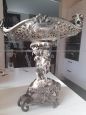 Vintage pewter fruit stand in classic style with cherubs          