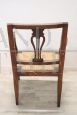 Antique Louis XVI armchair with straw seat, Italy 18th century