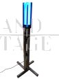 Tetralogy floor lamp by Gabetti and Isola in steel and blue acrylic glass