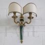 Pair of vintage brass wall lights with lampshade