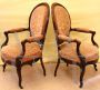 Pair of antique Louis Philippe rosewood armchairs, 1800s