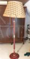Vintage wooden floor lamp with lampshade
