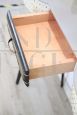 Vintage console or small desk with glass top, Italy 1950s
