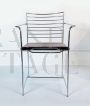 Cidue metal chairs with leather seats, 1970s                            