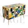 Design chest of drawers covered with multicolored Murano glass, 1980s