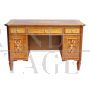 Richly inlaid antique style Lombard centre desk