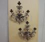 Pair of vintage Florentine appliques in burnished metal