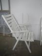 Calligaris garden set with table, armchairs and trolley in white wood, 1970s