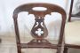 Set of 6 antique English mahogany chairs from the 19th century with padded seats