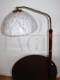 Vintage floor lamp with wooden reading table, 1950s