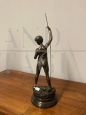 Antique bronze sculpture by Auguste Moreau with fisherman, end of the 19th century