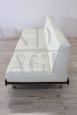 Saporiti sofa set in white and orange eco-leather, Italy 1960s