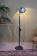 Industrial floor lamp in satin aluminum
