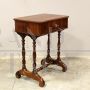 Louis Philippe walnut coffee table from the 19th century with drawer