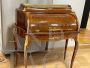 Antique cylinder desk inlaid in various woods, France 1870