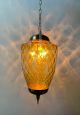 Lantern chandelier in amber colored Murano glass