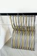 Steel, brass and glass dining table, Italy 1970s