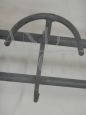 Large vintage iron coat rack with 12 places, 1950s