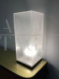 Modern 70s minimal design lamp in plexiglass and wood