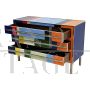 Design dresser in multicolored Murano glass, 1980s