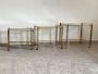Vintage nest of tables in brass and glass, Italy 70s