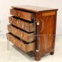 Antique 19th century Empire chest of drawers in walnut with ebonized columns
