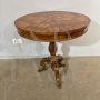 Antique round walnut table with Rolo inlay from the early 19th century