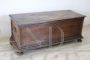 Antique 17th century solid walnut storage bench chest         