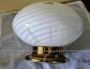 Murano La Murrina white lamp with brass base from the 70s