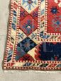 Antique 19th-century Turkish red wool rug with geometric patterns, 170 x 130 cm