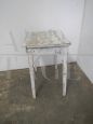 Vintage white wooden small table with drawer