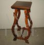 Vintage vase holder in walnut wood with lyre legs