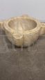 Large antique mortar in Carrara marble with the coat of arms of the Order of Malta