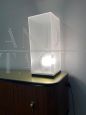 Modern 70s minimal design lamp in plexiglass and wood