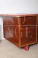 Vintage office set with desk and cabinet in rosewood and skai